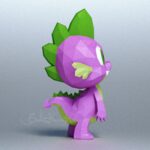 Papercraft Baby Spike en origami papier 3D