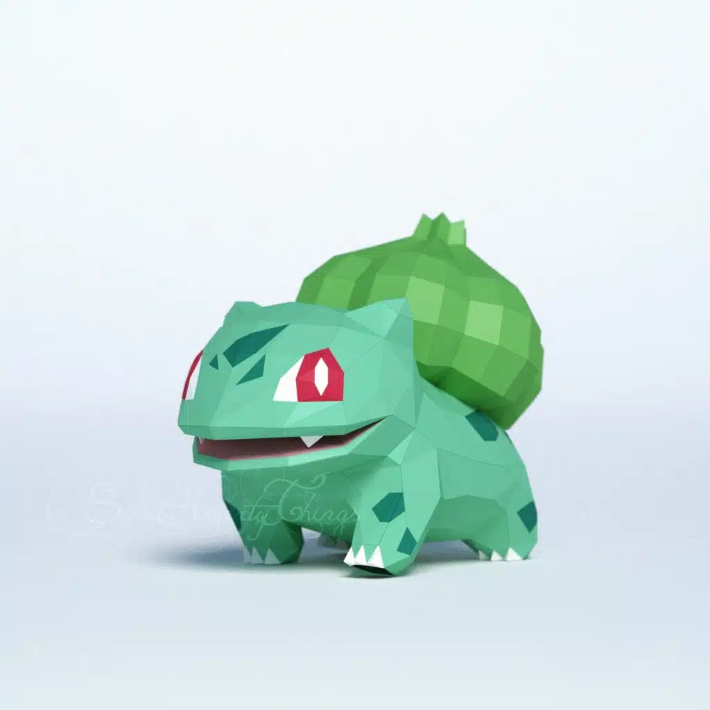 Bulbasaur Pokémon Papercraft als 3D-Origami