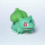 Papercraft Bulbasaur Pokemon in 3D origami
