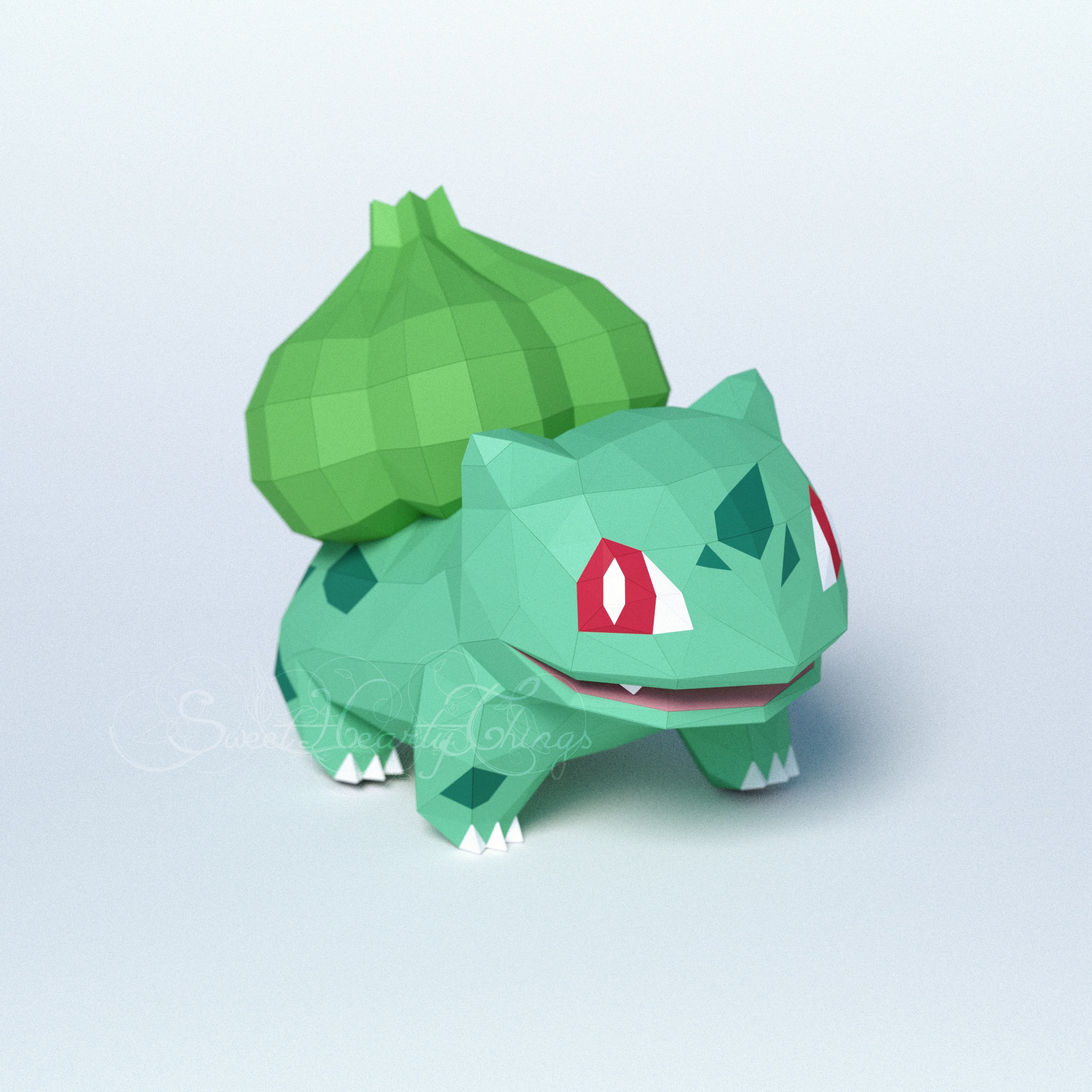 Papercraft Bulbasaur Pokemon in 3D origami
