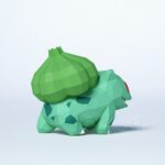 Papercraft Bulbasaur Pokemon in 3D origami