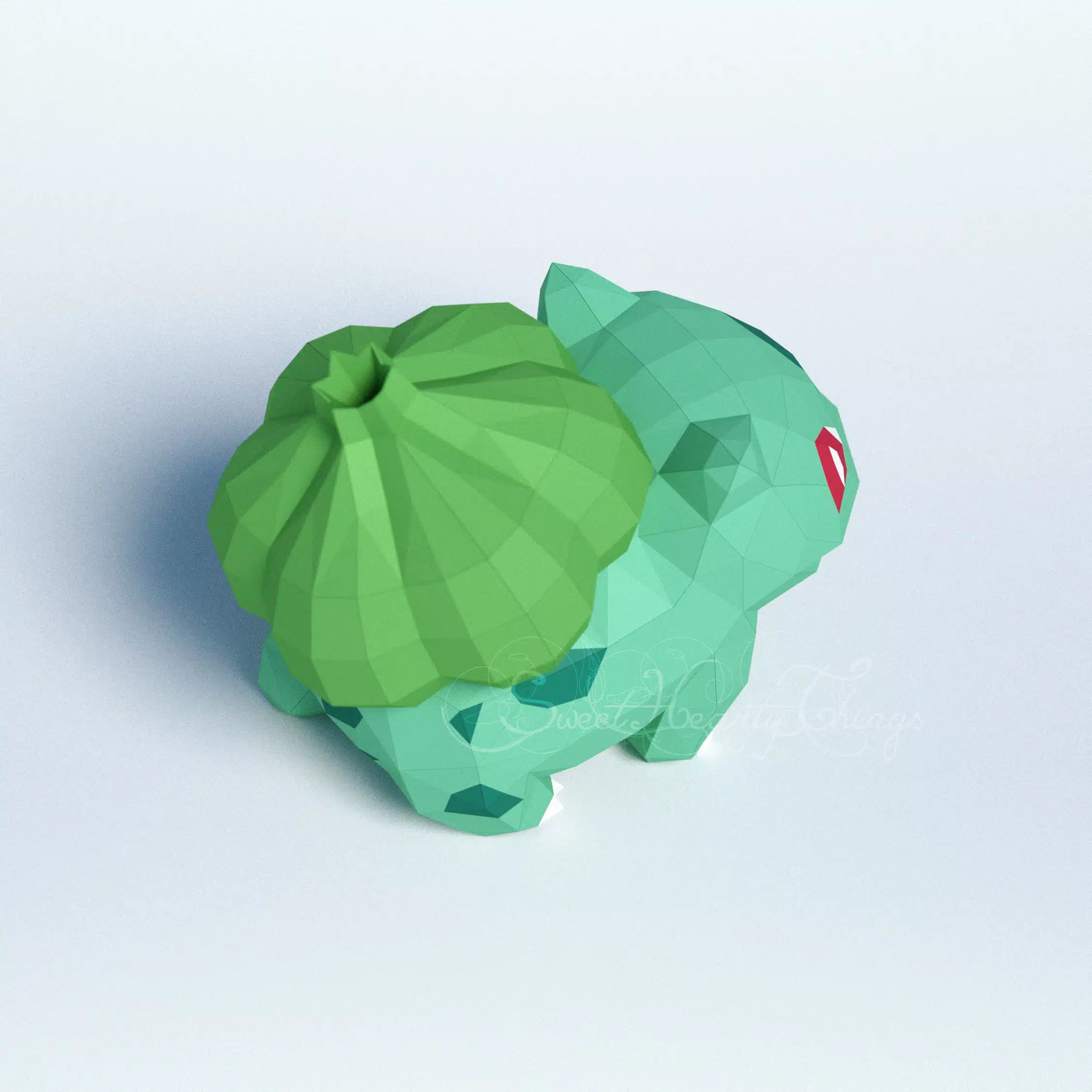 Bulbasaur Pokémon 3D Origami Papercraft, back view