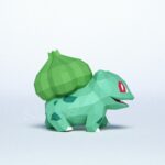 Papercraft Bulbasaur Pokemon in 3D origami