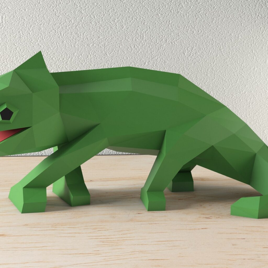 Papercraft von Chamäleon in 3D-Origami