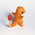 Papercraft von Glumanda Pokémon in Origami