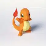 Papercraft di Charmander Pokémon in origami