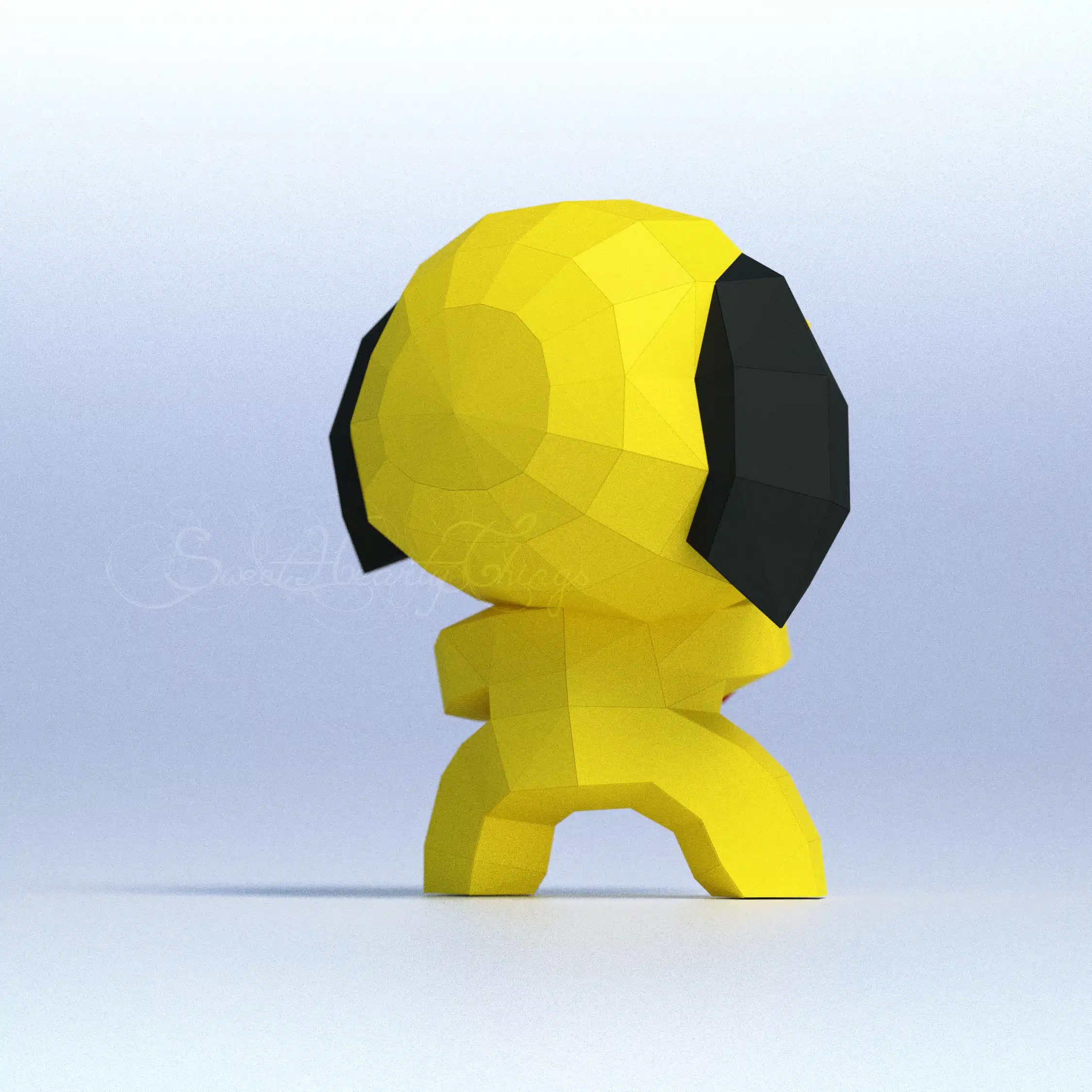 Chimmy origami papercraft, back view