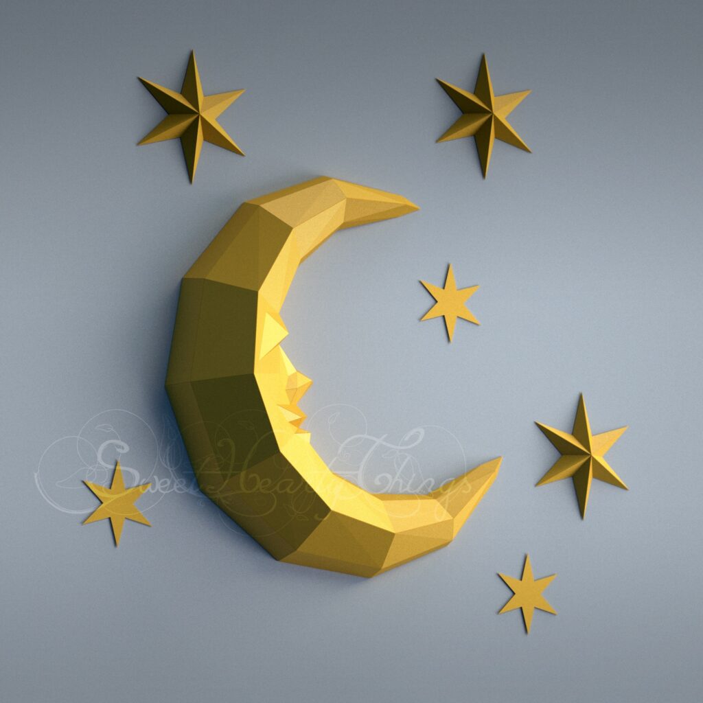 Papercraft Mond­sichel als Origami