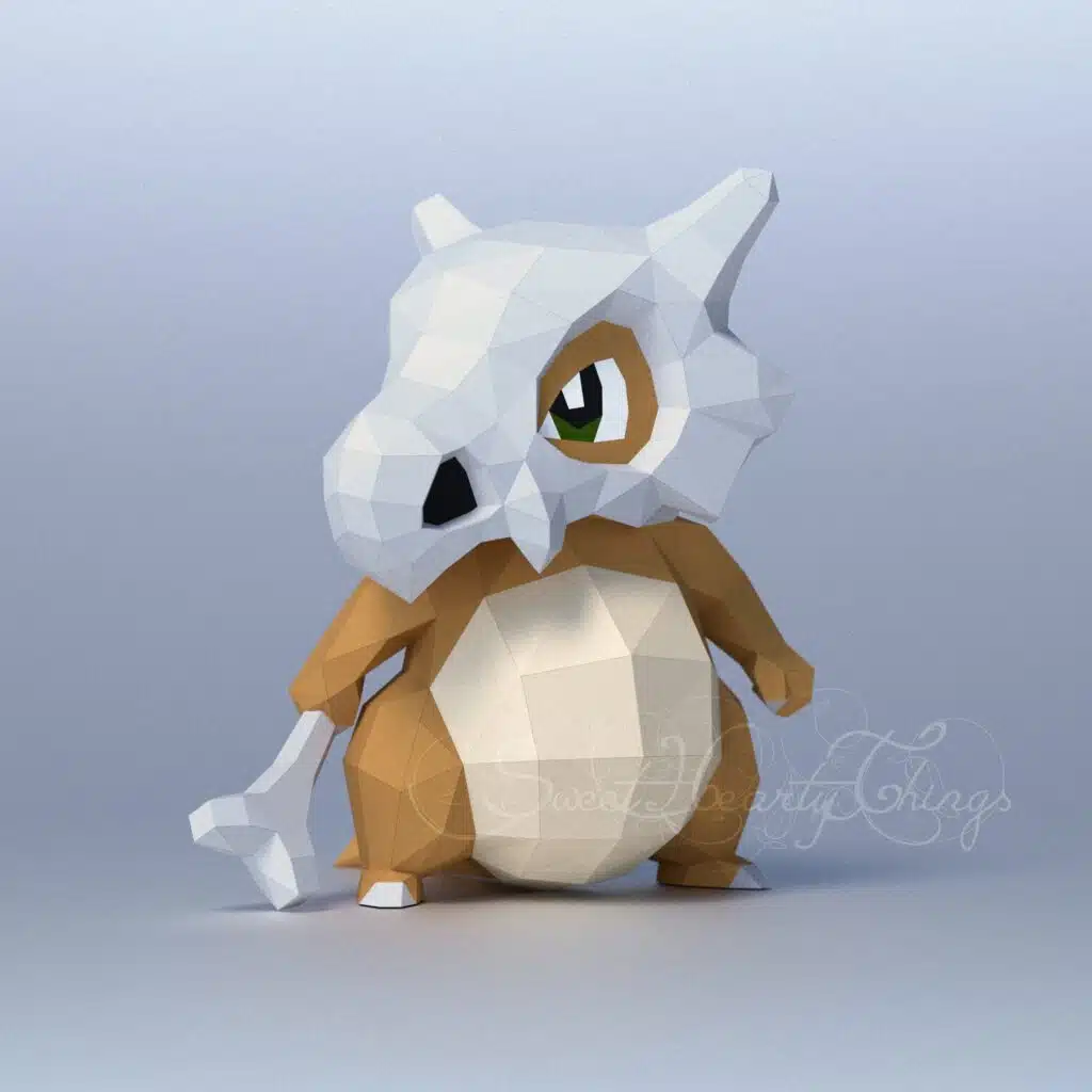 Papercraft de Cubone Pokémon en origami