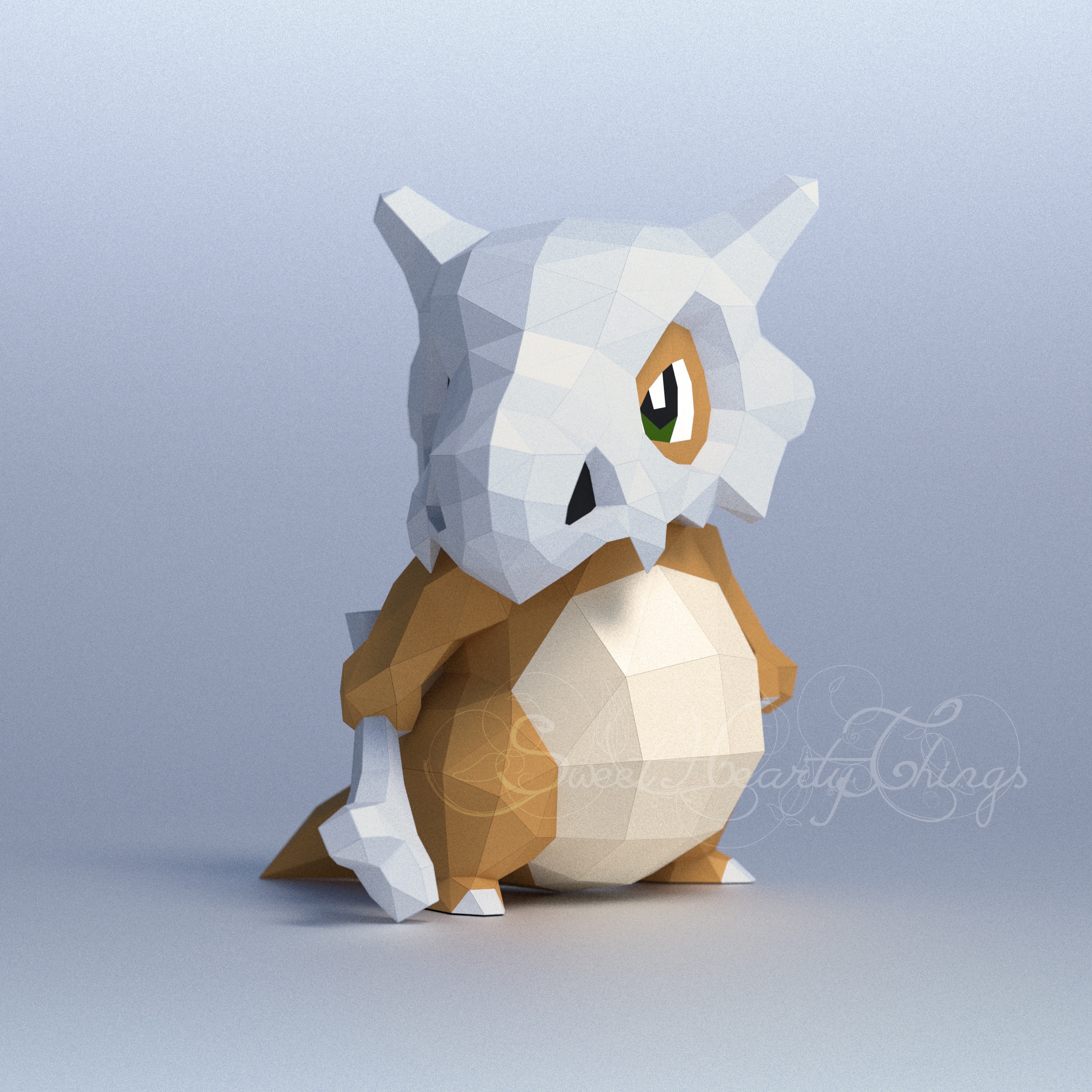 Papercraft of Cubone Pokémon in origami