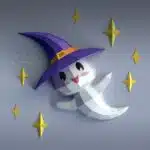 3D origami baby ghost papercraft, view 2