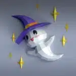 3D origami baby ghost papercraft, detail