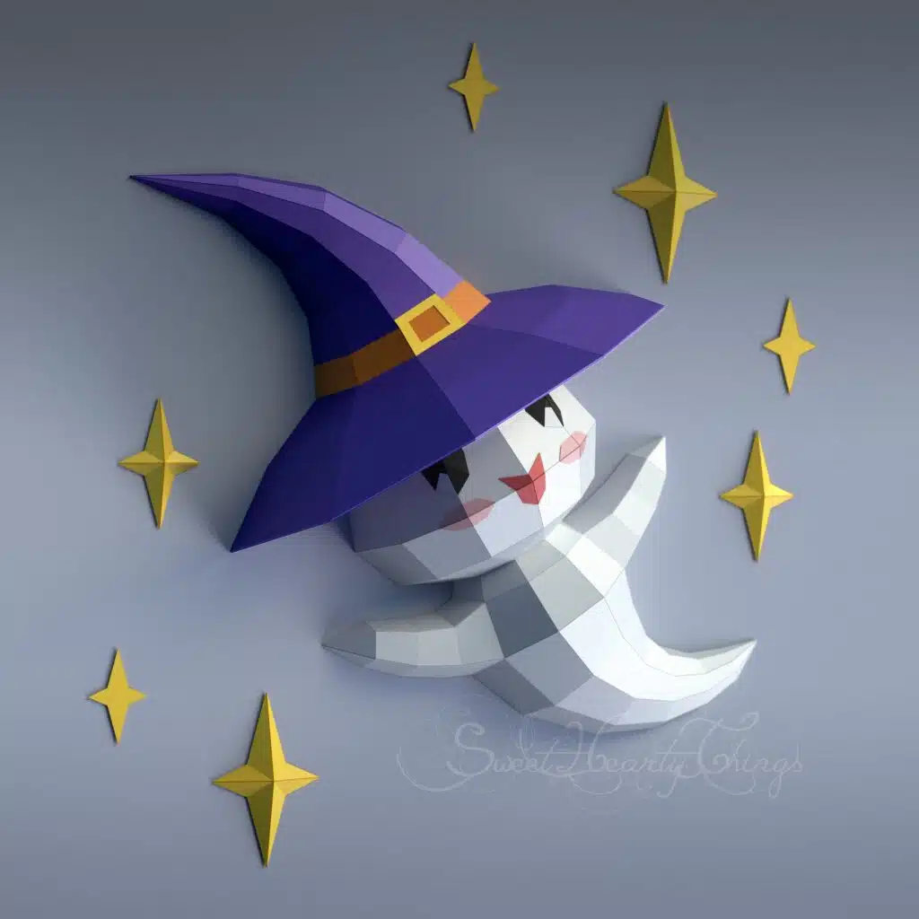 3D origami baby ghost papercraft, 3D model