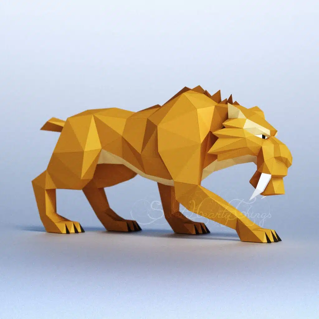 Papercraft von Diego aus Ice Age als 3D-Origami