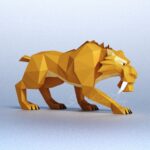Papercraft of Diego Ice Age in 3D origami
