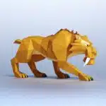 Diego Ice Age 3D origami papercraft, view 2