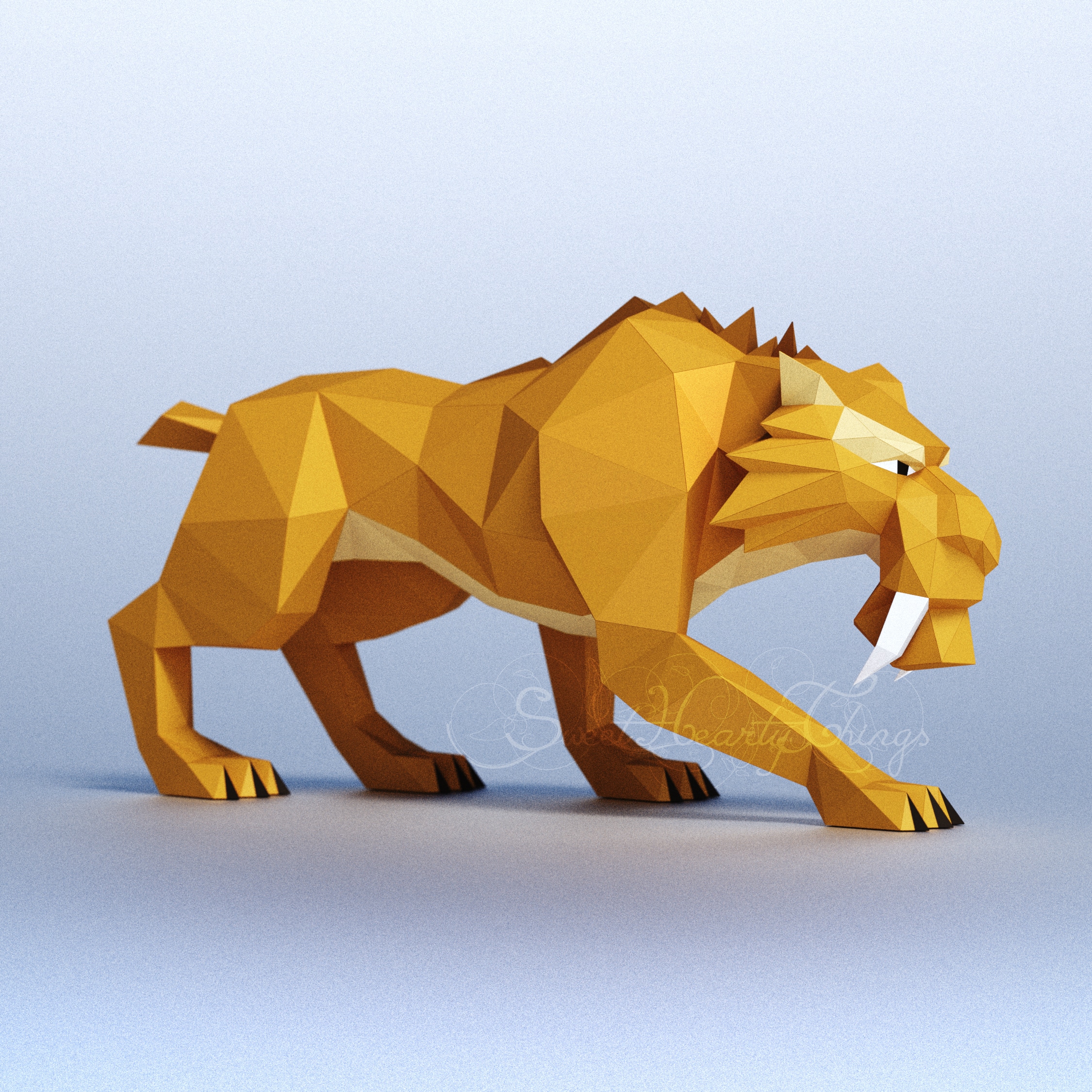 Papercraft of Diego Ice Age in 3D origami