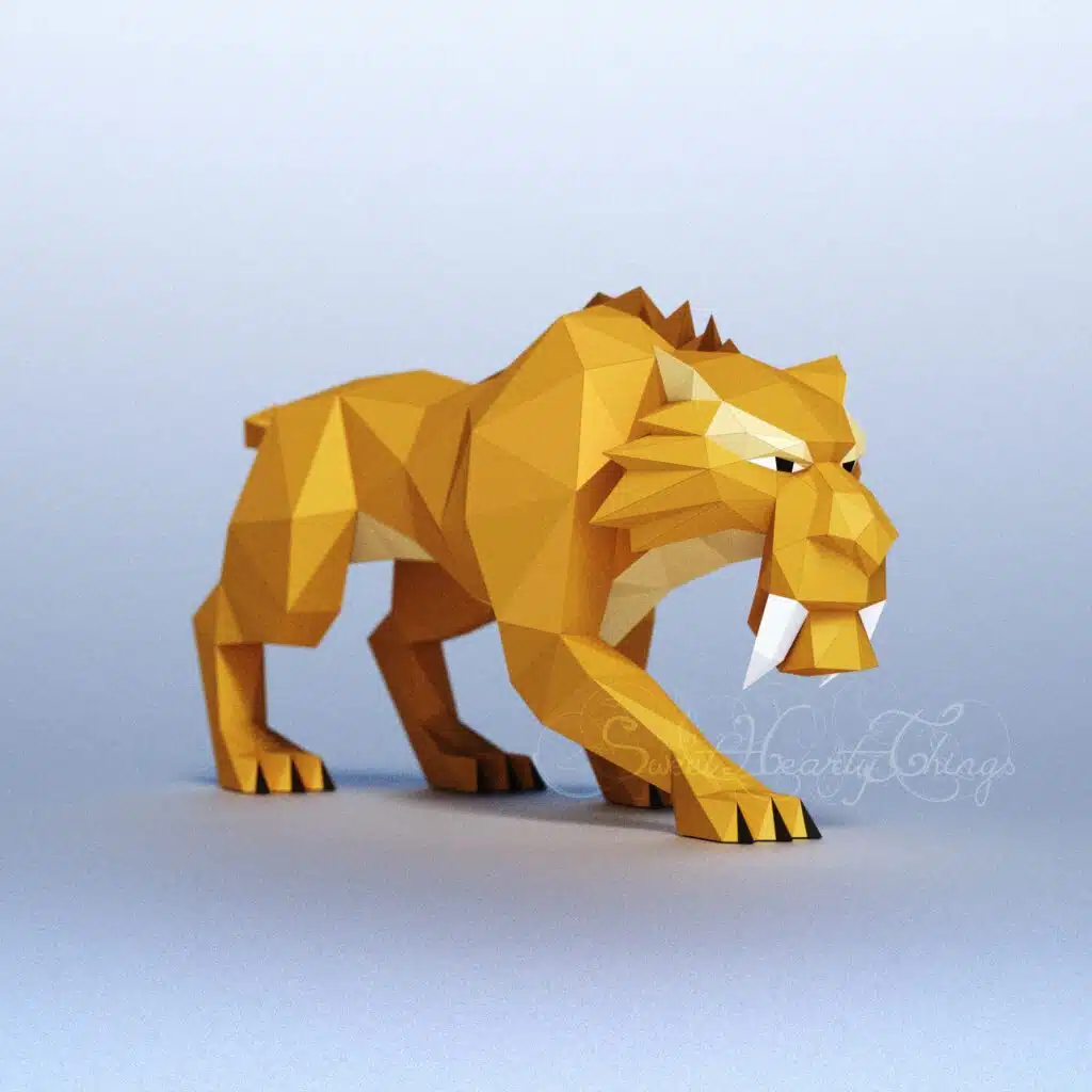 Diego Ice Age 3D origami papercraft, detail