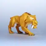 Diego Ice Age 3D origami papercraft, detail
