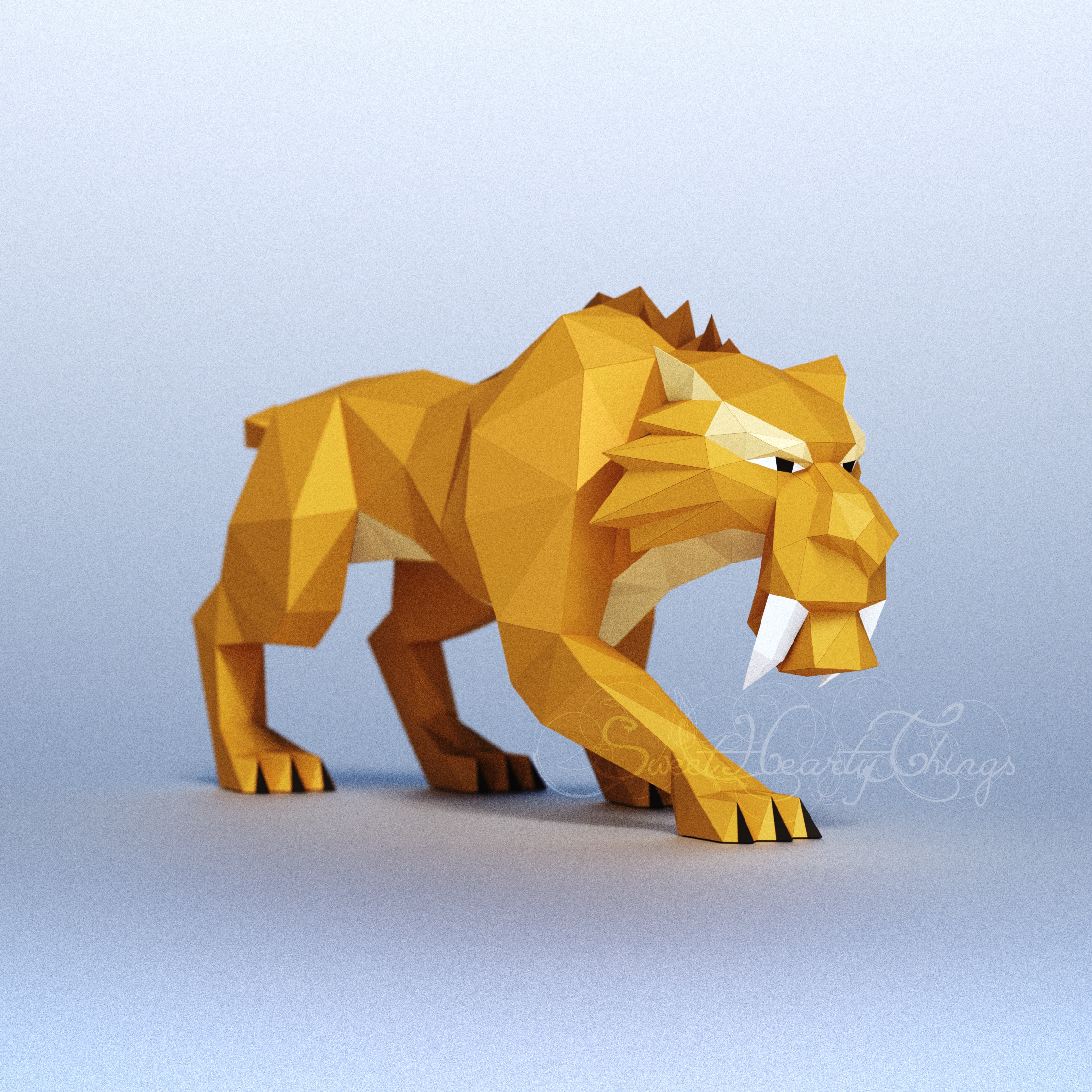 Papercraft of Diego Ice Age in 3D origami