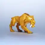 Diego Ice Age 3D origami papercraft, 3D model