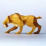 Diego Ice Age 3D origami papercraft, back view