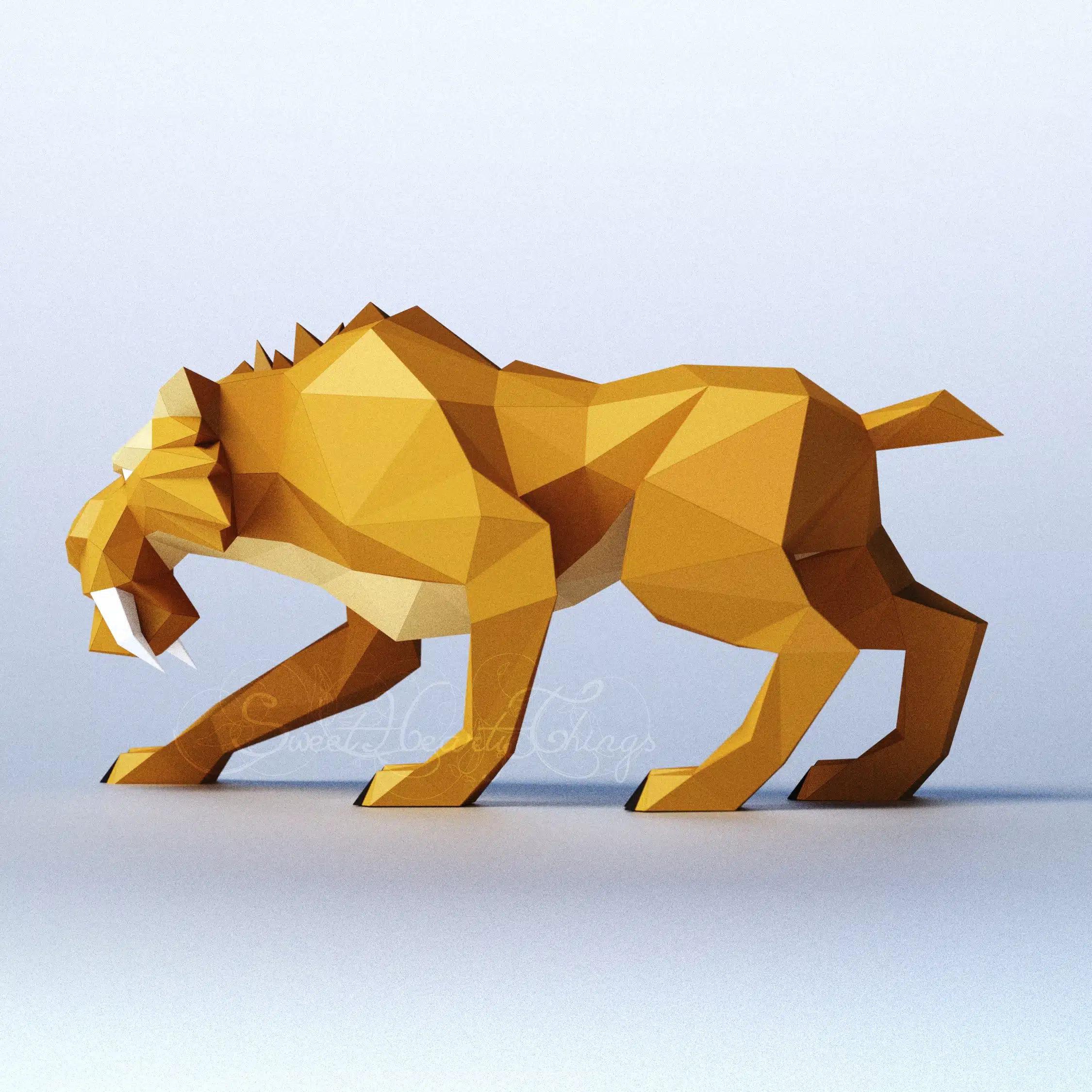 Diego Ice Age 3D origami papercraft, back view