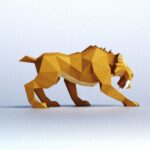 Papercraft of Diego Ice Age in 3D origami