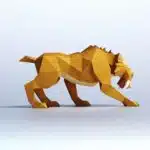Diego Ice Age 3D origami papercraft, side view