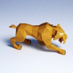 Papercraft of Diego Ice Age in 3D origami