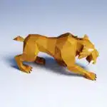 Diego Ice Age 3D origami papercraft, assembled