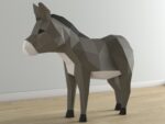 Papercraft d'âne en origami 3D