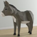 Papercraft d'âne en origami 3D