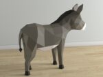 Papercraft d'âne en origami 3D