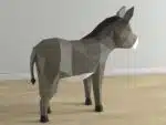 3D Origami Donkey Papercraft, 3D model