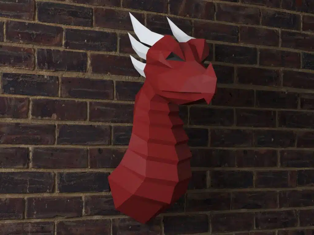 Origami dragon wall papercraft, view 2