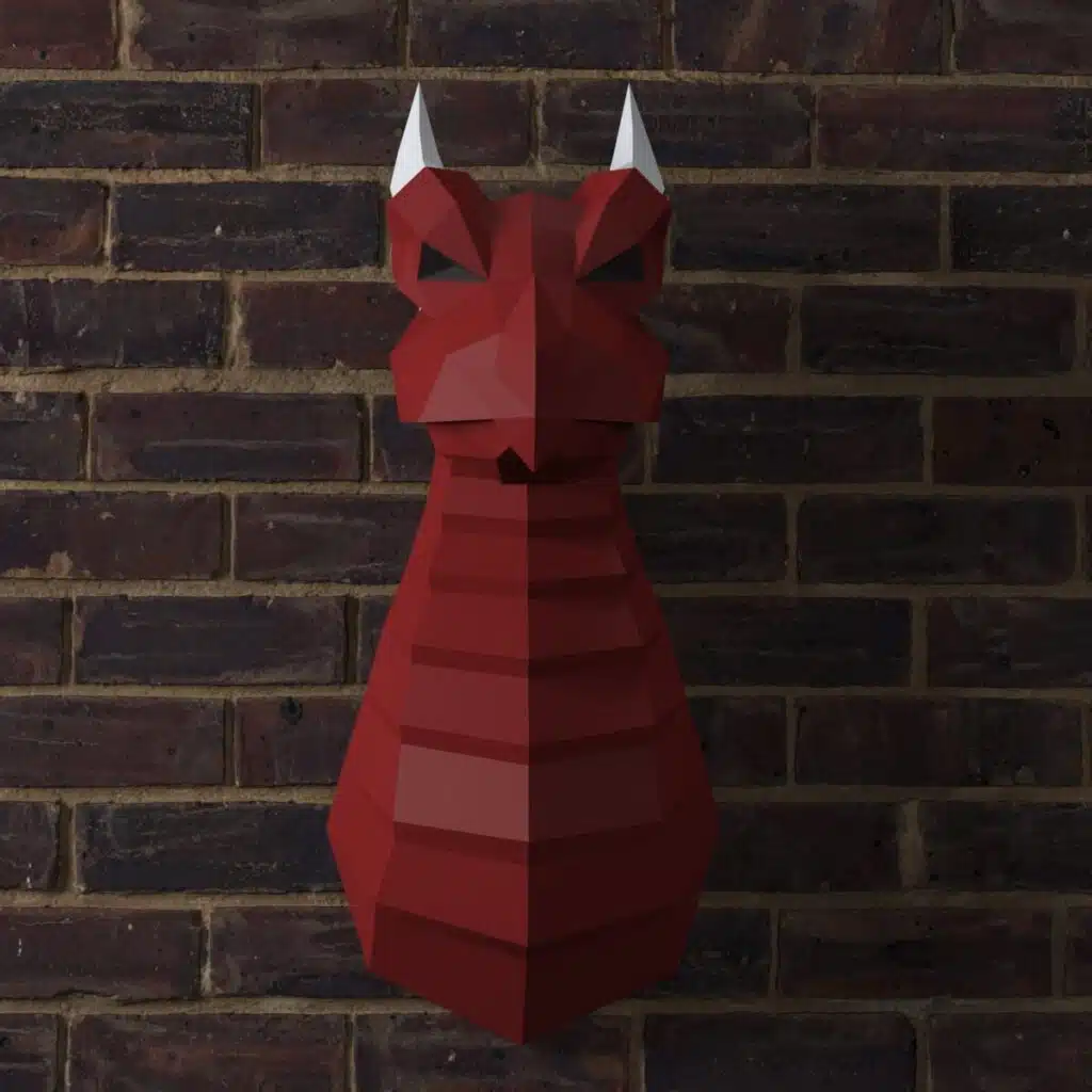 Papercraft Drachenwand im Origami