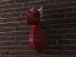 Origami dragon wall papercraft, 3D model