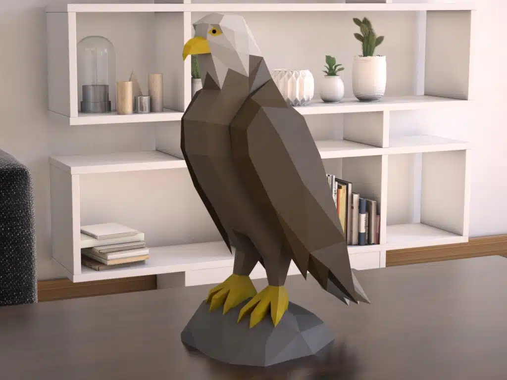 3D Origami Eagle Papercraft, view 2