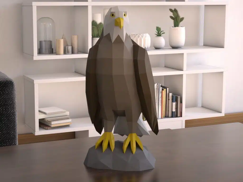 3D Origami Eagle Papercraft, 3D model