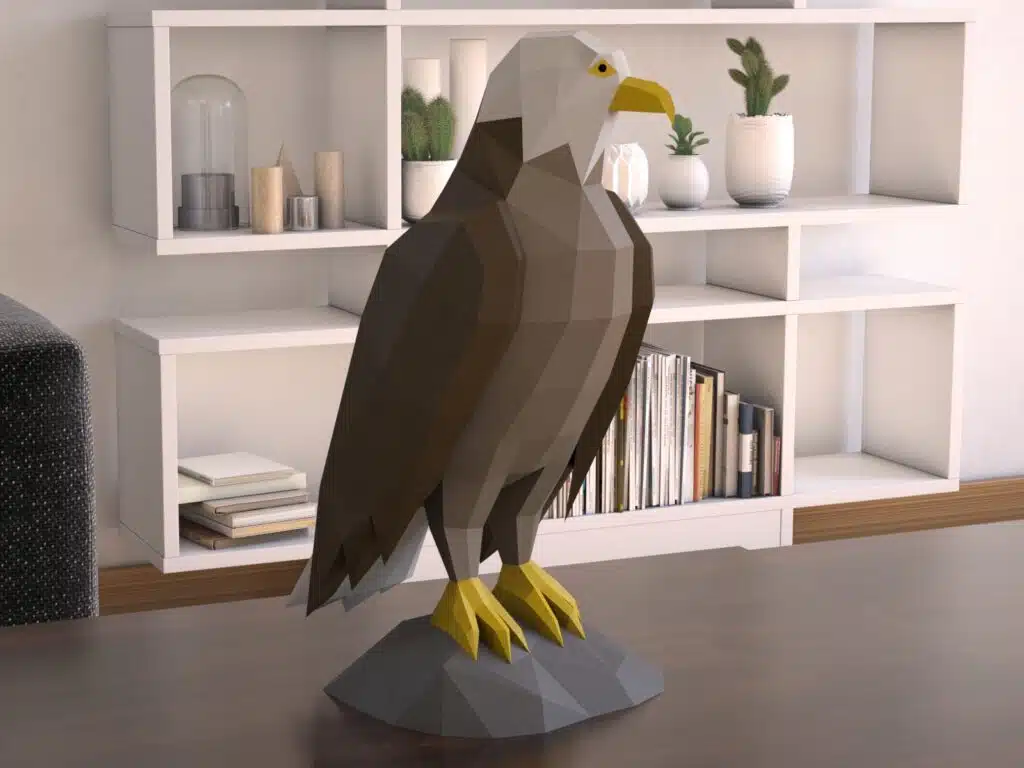 3D Origami Eagle Papercraft, detail