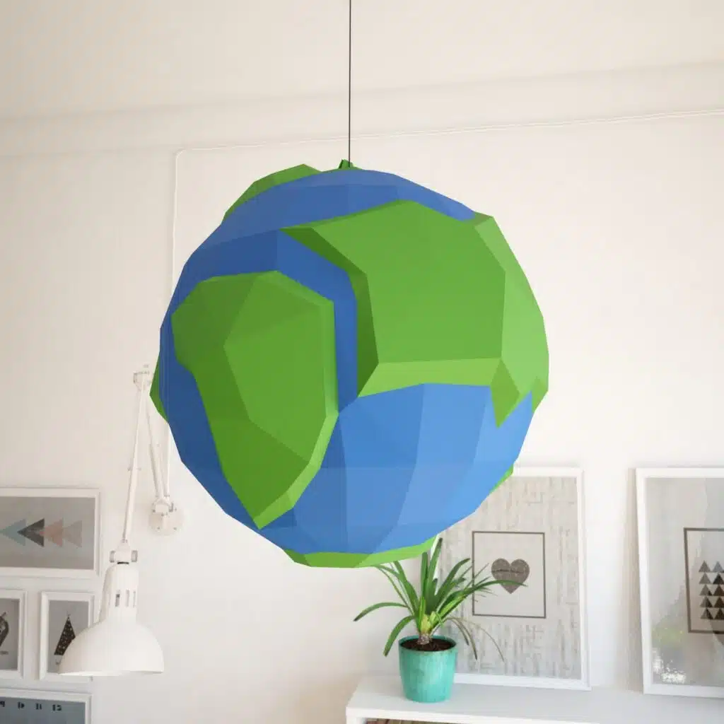 Papercraft der Erde als 3D-Origami