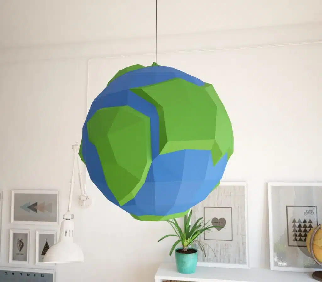 Papercraft del pianeta Terra in origami 3D