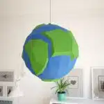 Papercraft of planet Earth in 3D origami