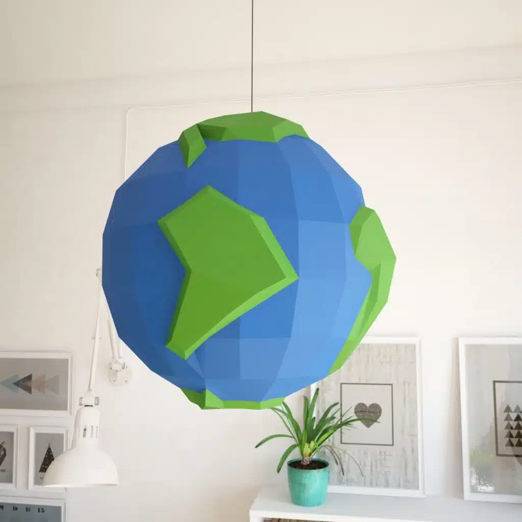 Papercraft von Planet Erde in 3D-Origami
