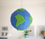 Papercraft of planet Earth in 3D origami