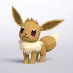 Eevee Pokémon Papercraft in 3D Origami, view 2