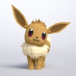 Papercraft of Eevee Pokémon in 3D origami