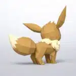 Eevee Pokémon Papercraft in 3D Origami, back view