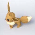 Papercraft of Eevee Pokémon in 3D origami